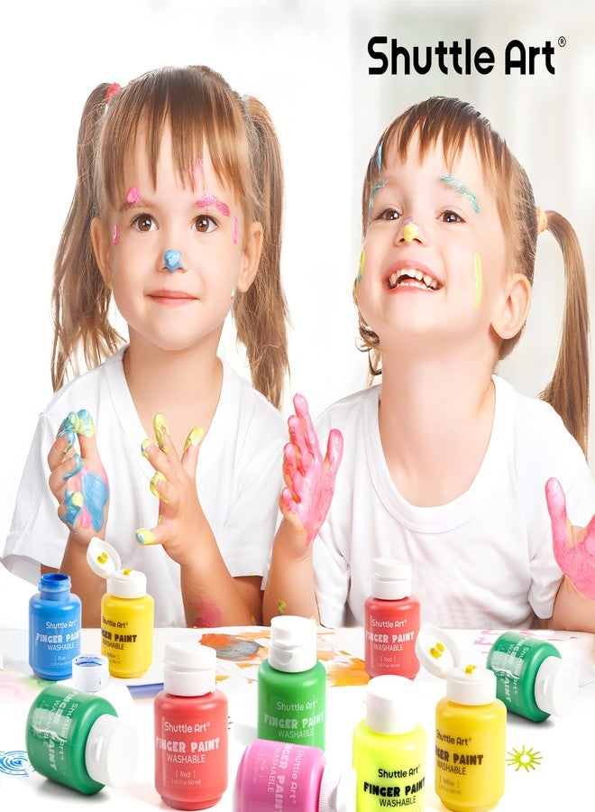 Shuttle Art Washable Finger Paint Set, 15 Colors (2 fl oz) Toddler Paint, Non-Toxic Finger Painting for Toddlers, Kids Arts and Crafts - Image 2